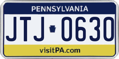 PA license plate JTJ0630