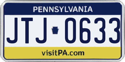 PA license plate JTJ0633