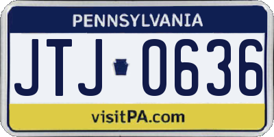 PA license plate JTJ0636