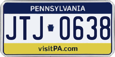 PA license plate JTJ0638