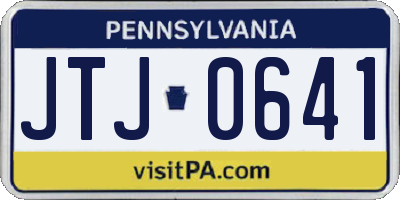PA license plate JTJ0641