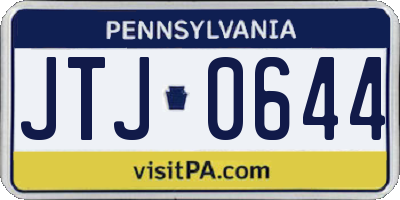 PA license plate JTJ0644