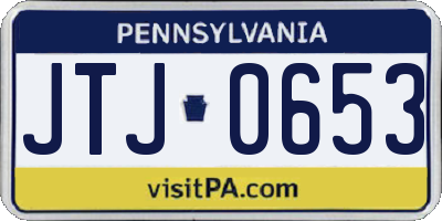 PA license plate JTJ0653