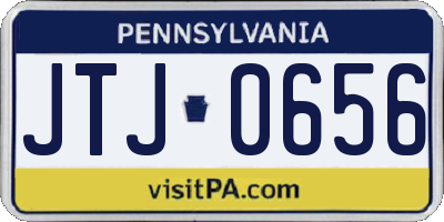 PA license plate JTJ0656