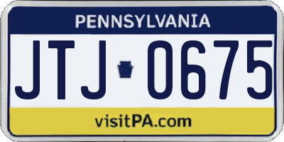 PA license plate JTJ0675