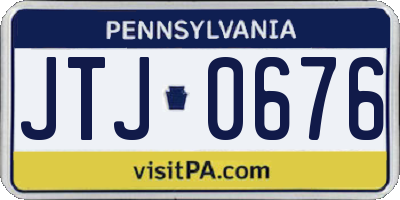 PA license plate JTJ0676