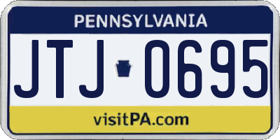 PA license plate JTJ0695