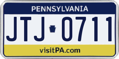 PA license plate JTJ0711