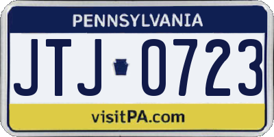 PA license plate JTJ0723