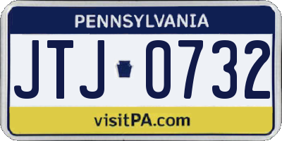 PA license plate JTJ0732