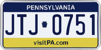 PA license plate JTJ0751