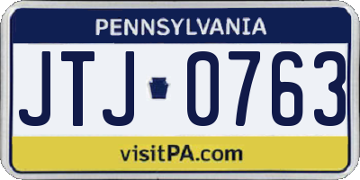 PA license plate JTJ0763