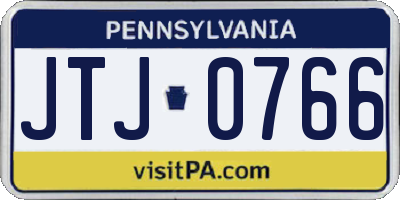 PA license plate JTJ0766