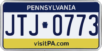 PA license plate JTJ0773
