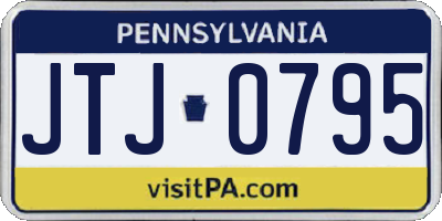 PA license plate JTJ0795