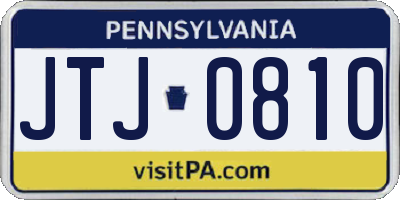PA license plate JTJ0810