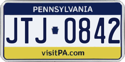 PA license plate JTJ0842