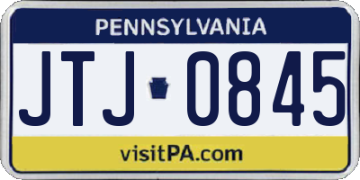 PA license plate JTJ0845