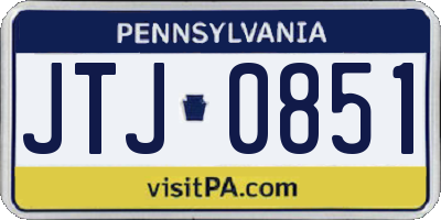 PA license plate JTJ0851