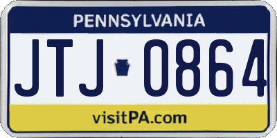 PA license plate JTJ0864
