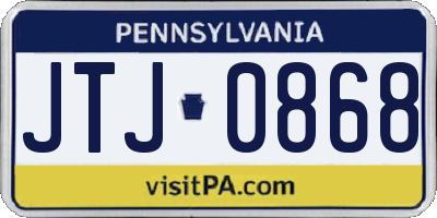 PA license plate JTJ0868