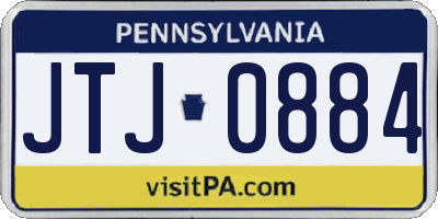 PA license plate JTJ0884
