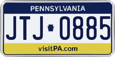 PA license plate JTJ0885