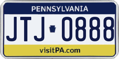PA license plate JTJ0888