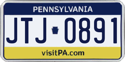 PA license plate JTJ0891
