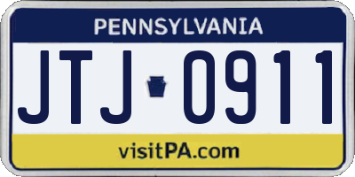 PA license plate JTJ0911