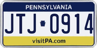 PA license plate JTJ0914