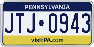 PA license plate JTJ0943