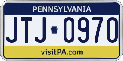 PA license plate JTJ0970