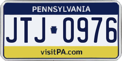 PA license plate JTJ0976