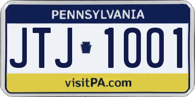 PA license plate JTJ1001