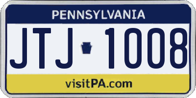 PA license plate JTJ1008