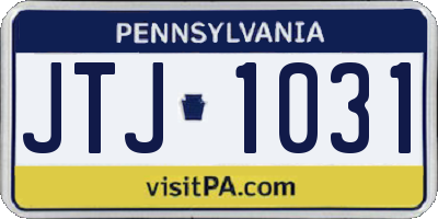 PA license plate JTJ1031