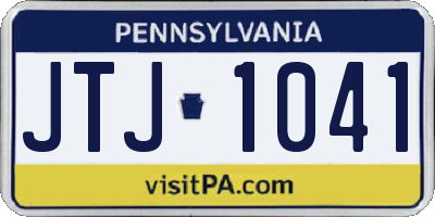 PA license plate JTJ1041