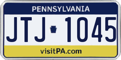 PA license plate JTJ1045