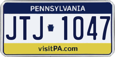 PA license plate JTJ1047