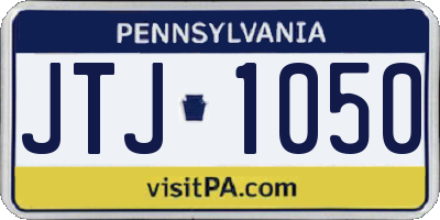 PA license plate JTJ1050