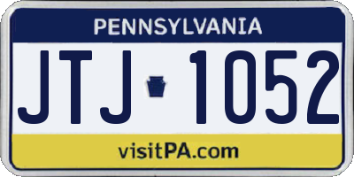 PA license plate JTJ1052
