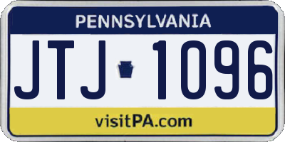 PA license plate JTJ1096