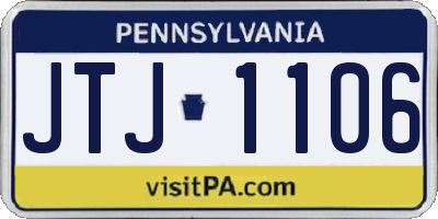 PA license plate JTJ1106