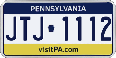 PA license plate JTJ1112