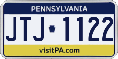 PA license plate JTJ1122