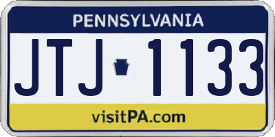 PA license plate JTJ1133