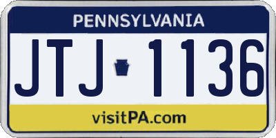 PA license plate JTJ1136