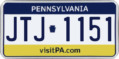 PA license plate JTJ1151