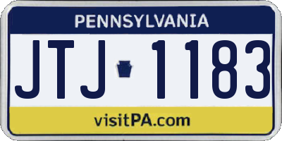 PA license plate JTJ1183